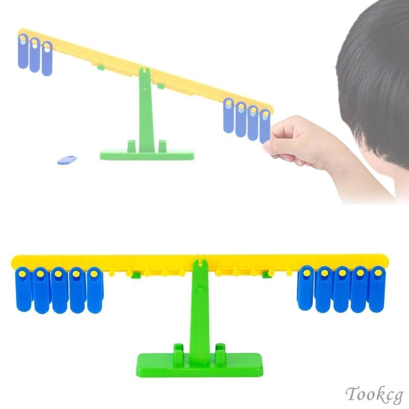 [Tookcg] Kids Balance Scale Mathematics Manipulative for Ages 3 4 5 6