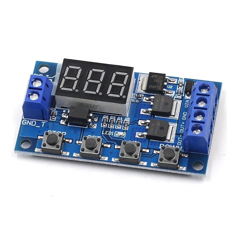 DC 12V 24V Dual MOS LED Digital Time Delay Relay Trigger Cycle Timer ...