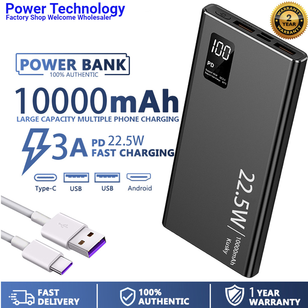 10000mah 3A PB01 Powerbank PD 22.5W Fast Charging LED Display Type C