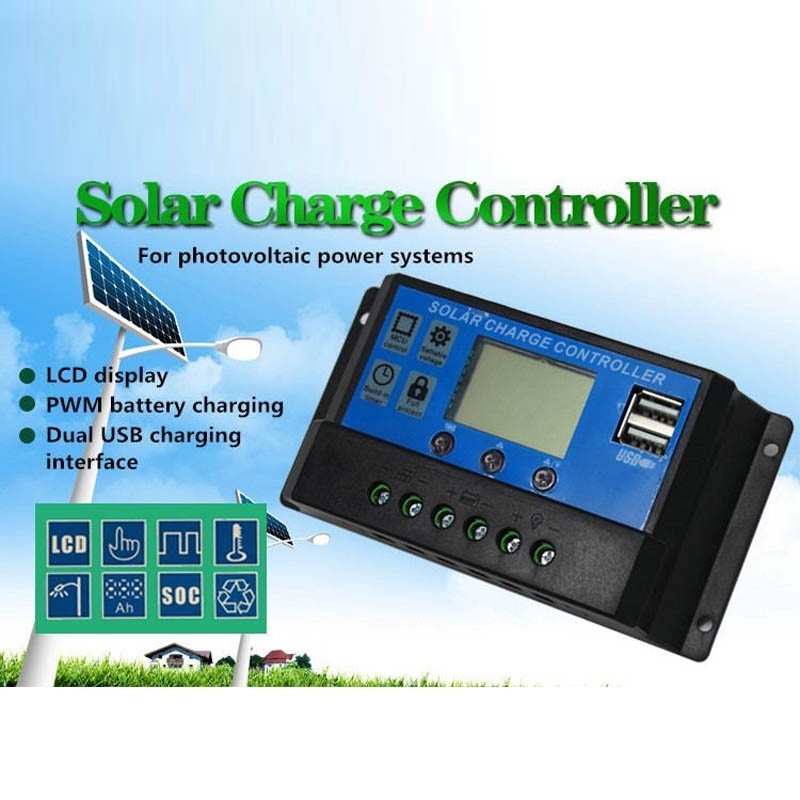 Solar Charge Controller 10A 20A 30A 12V 24V PV Power Controller Device ...