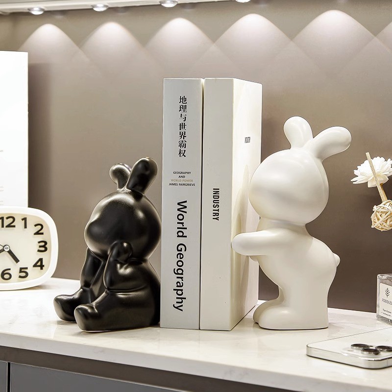 Light Luxury Rabbit Bookends Bookends Decorations Office Desktop ...