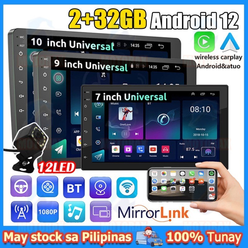 Universal Android Car Stereo IPS Touch Screen Car Radio GPS Bluetooth ...