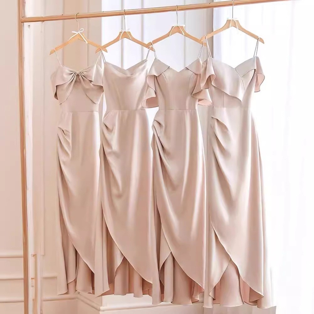 maxi wrap bridesmaid dress Navy Flutter Cold Shoulder Chiffon Slit Wrap Bridesmaid Dress main image 0