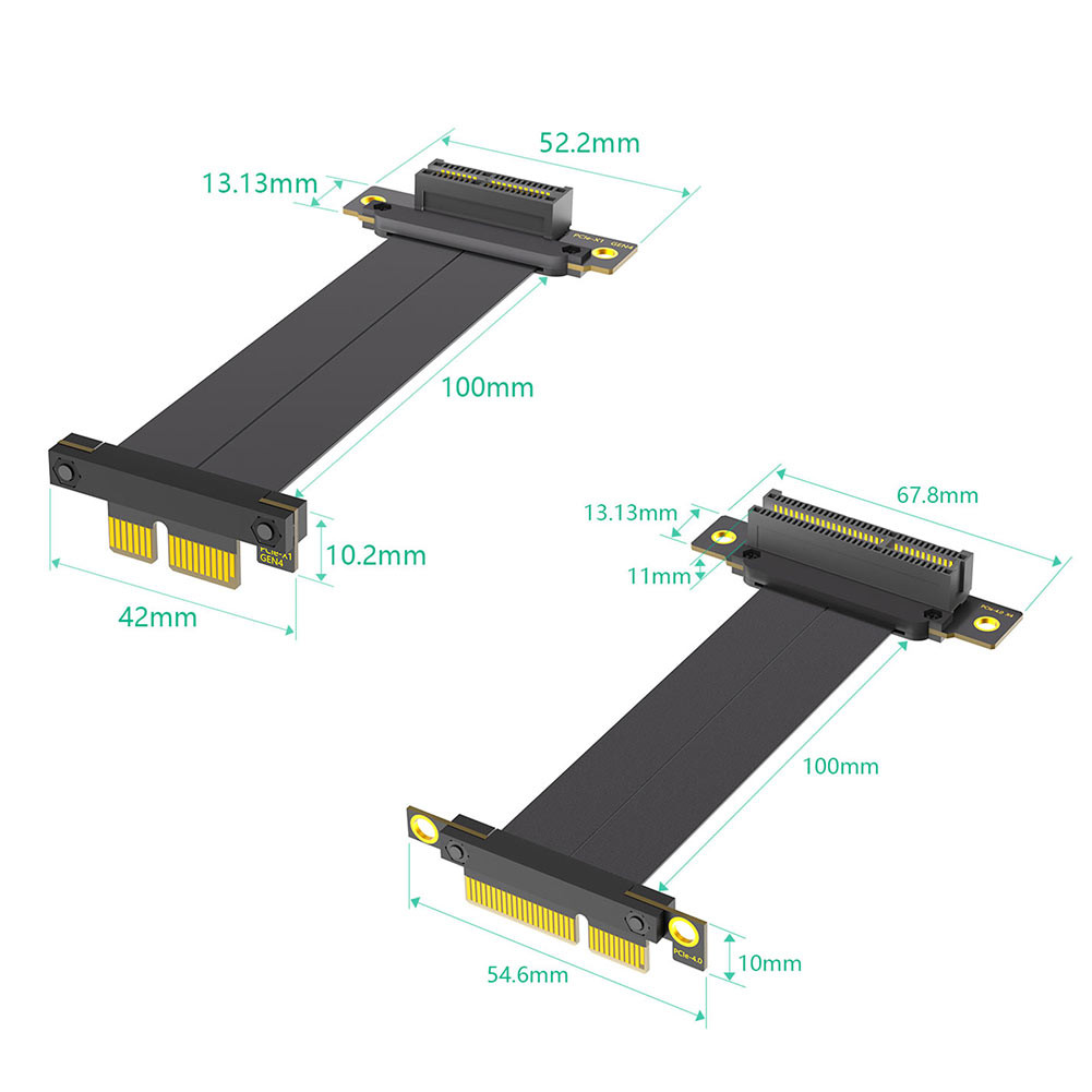 PCI-E 4.0 X1/X4 Riser Cable PCIE Gen 4 Flexible High Speed Riser Cable ...