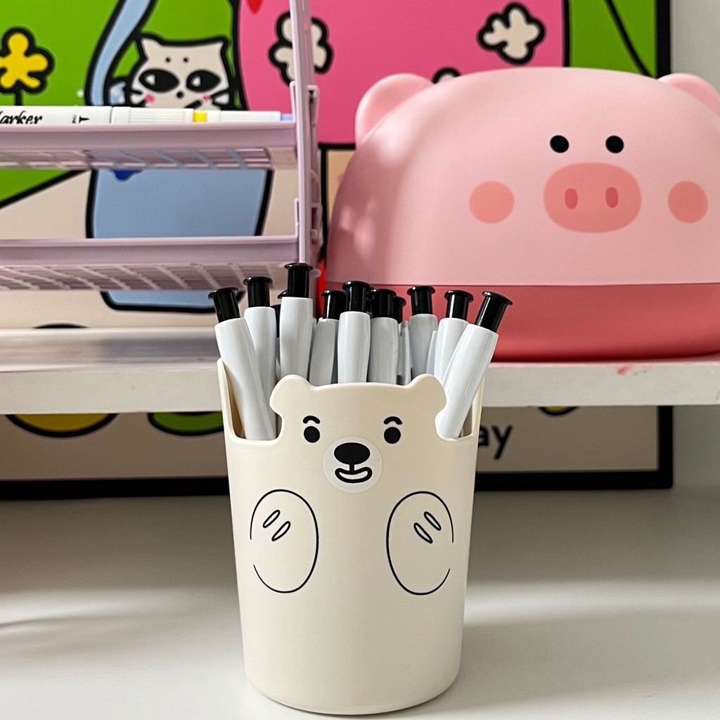 One Home Cute Cartoon Bear Pen Holder Desk Organizer (Random Color ...