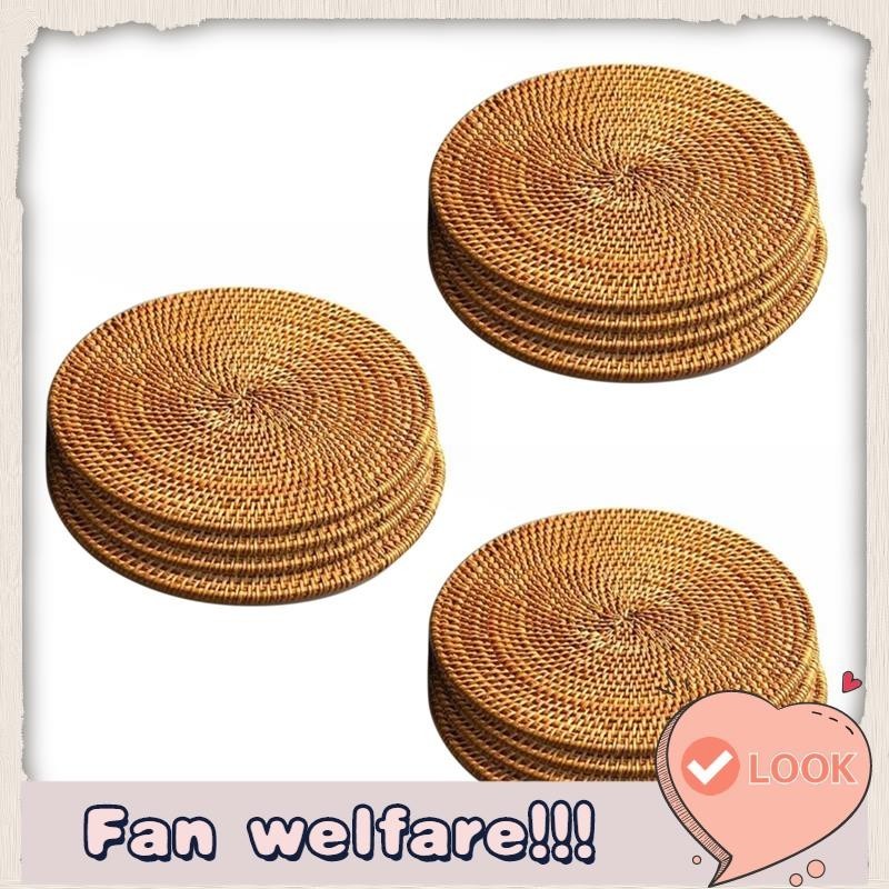 12 Pcs Rattan Trivets for Hot DishesInsulated Hot Pads,Durable Pot