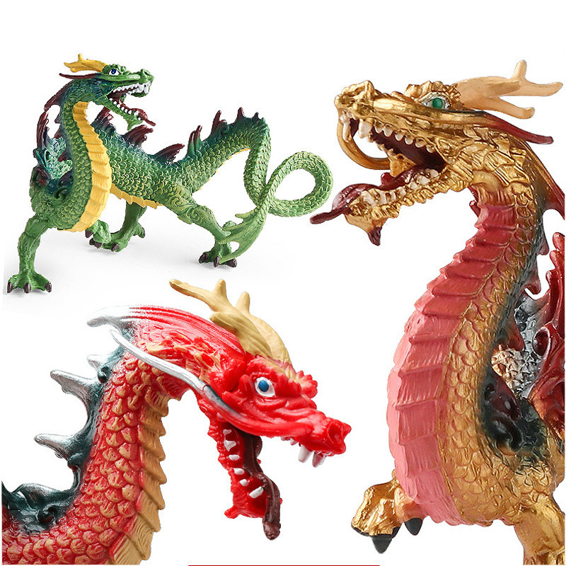 Mythical Beast Model 16cm Golden Loong Chinese Dragon Action Figure ...