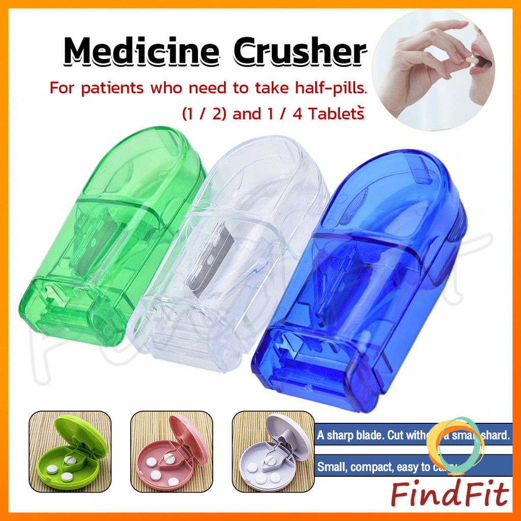 FindFit Square Round Transparent Pill or Tablet Cutter with Medicine ...