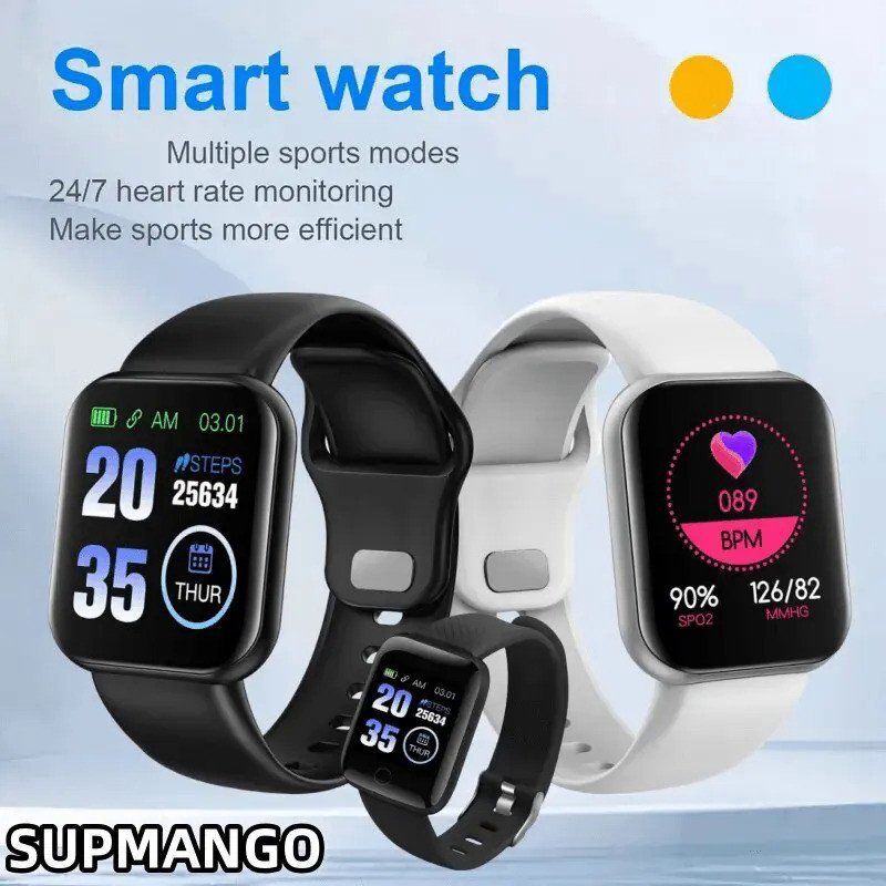 D28 Real Step Count Fashion Smart Sports Watch Bluetooth Fitness Tracker  Sports Watch Android IOS Smart Bracelet