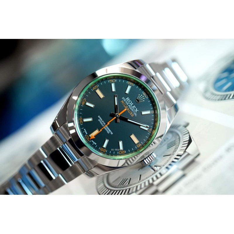 Rolex Milgauss men's watch black dial green sapphire 40mm Swiss clone 1 ...