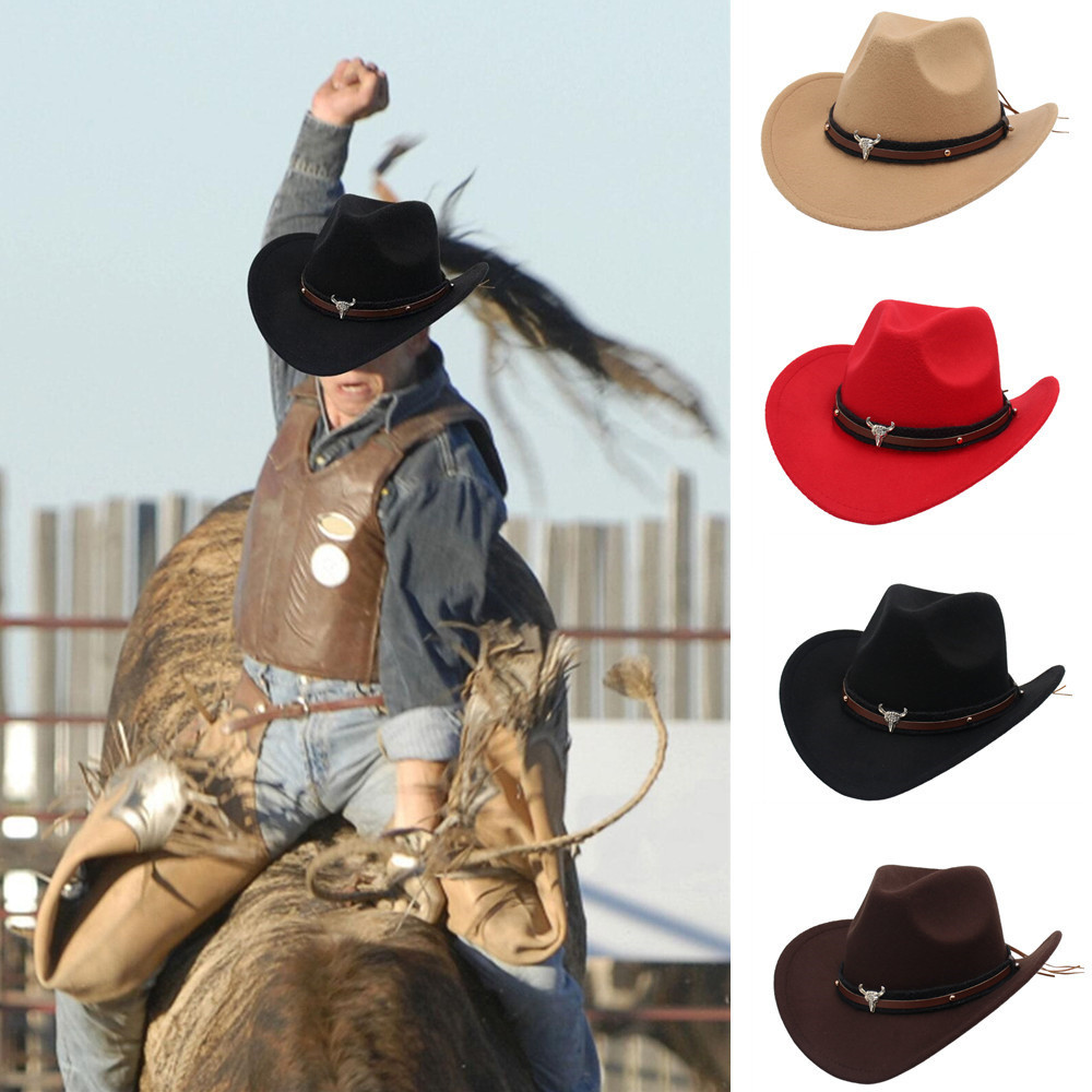 Western Cowboy Hat Outdoor Cowboy Hats Outdoor Wide Brim Hat With Strap ...