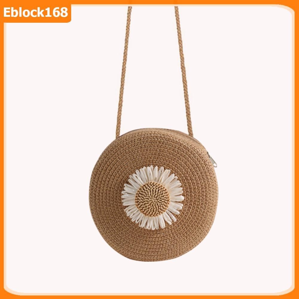 Fast Delivery Circle Straw Woven Messenger Bag Women Summer Beach Round Rattan Crossbody Bags Shopee Philippines