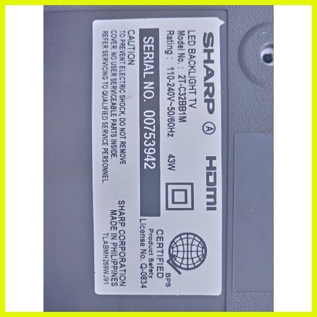 ♞Main Board for Sharp LED TV 2TC32BB1M 2TC32CB1M Shopee Philippines