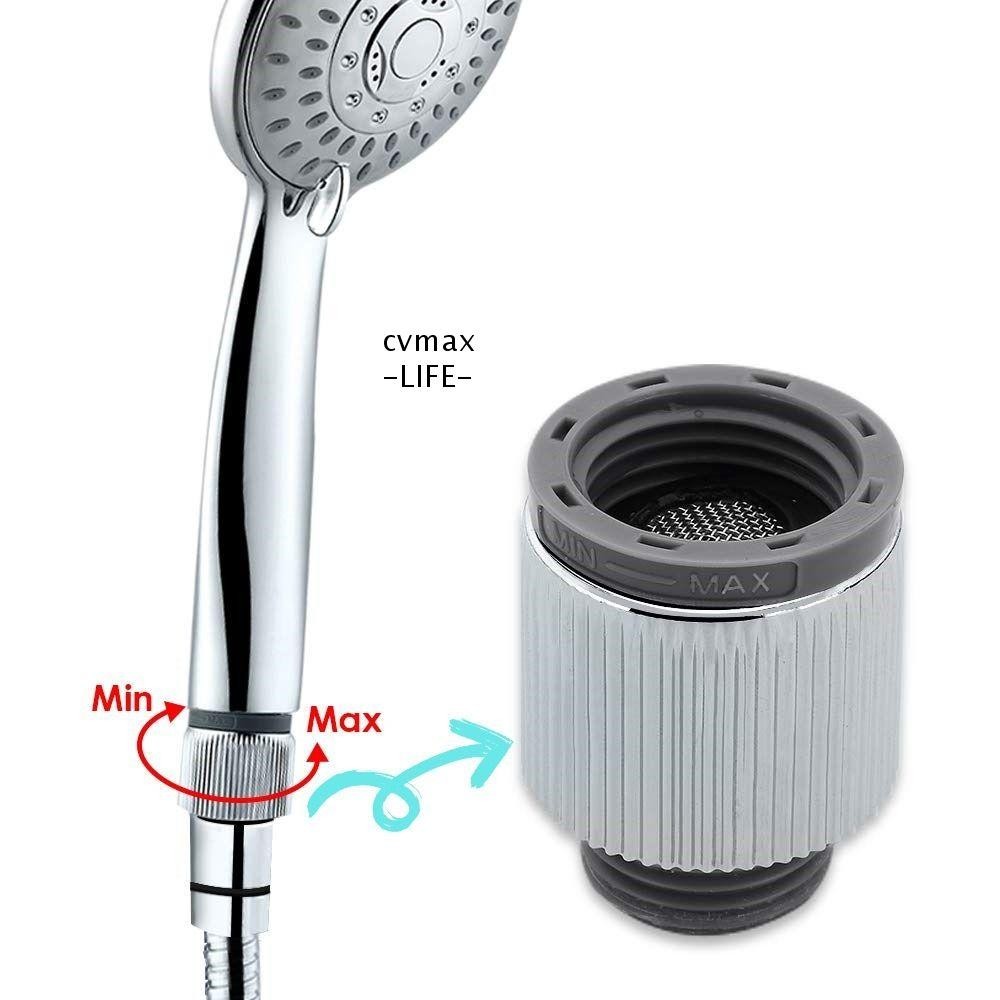 CYMX Shower Head Arm Diverter, Water Pressure Control ABS Water Stop