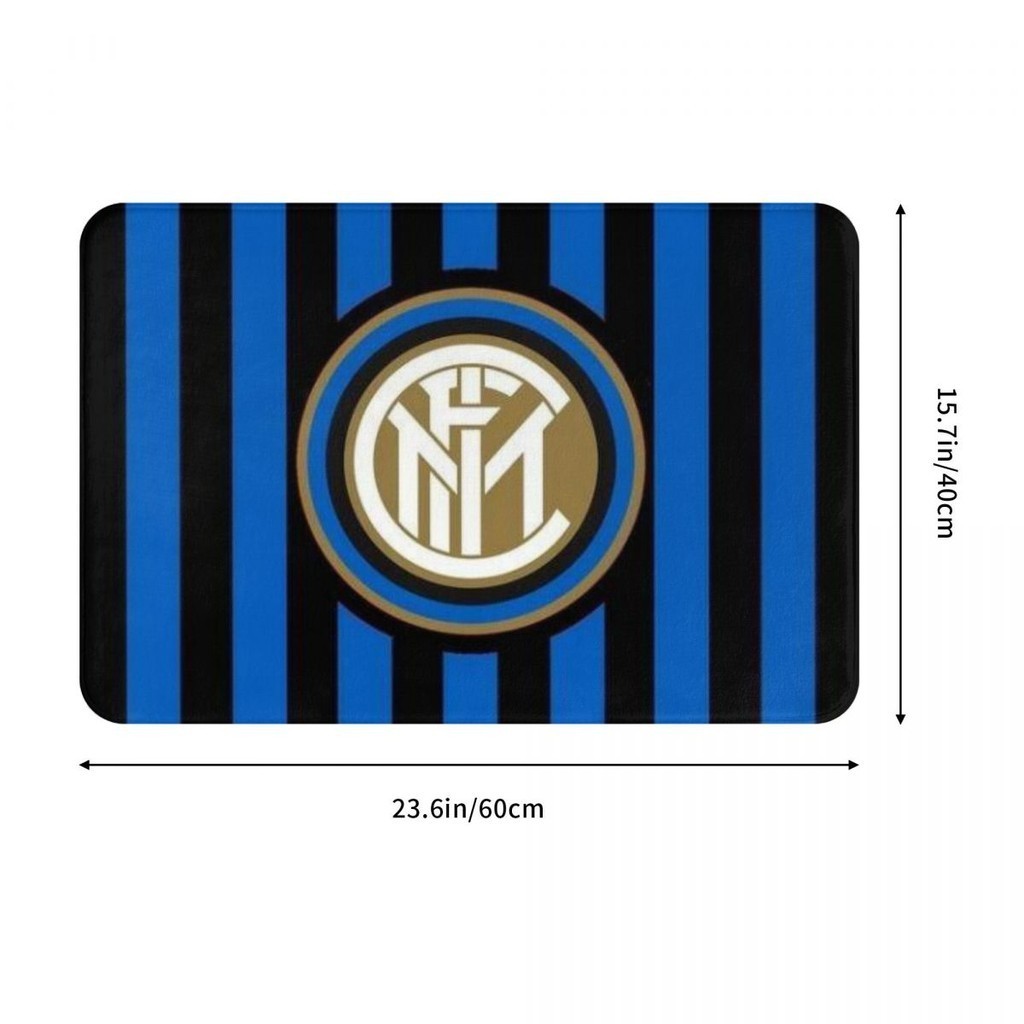 Inter Milan logo Bathroom Flannel Floor Mat Toilet Toilet Anti-slip ...