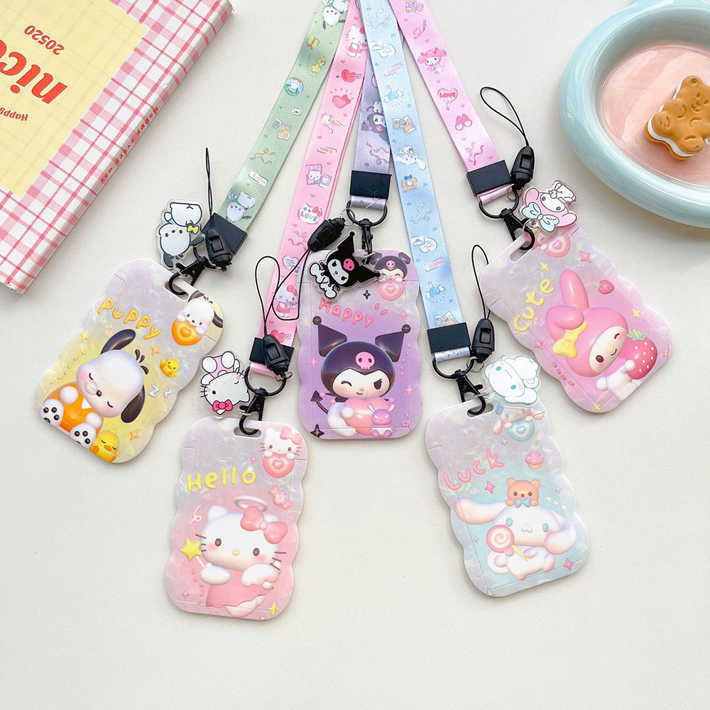 Sanrio Kuromi Campus Card Protective Cover with Long Lanyard Melody ...