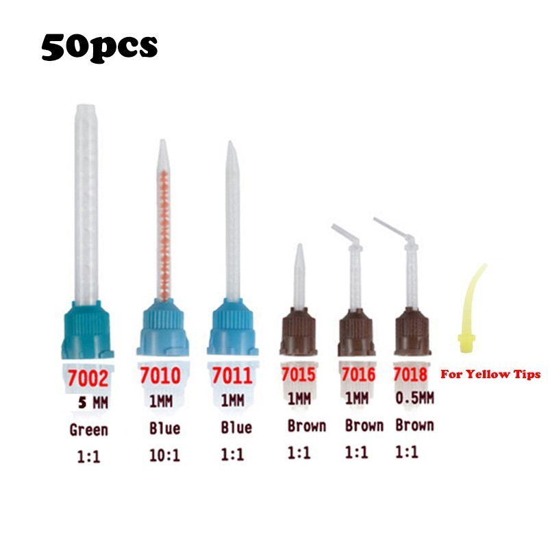 Bomaoer Dental Mixing Tips – H P Brown With Thick Intra Tips, 50 Pieces Per Bag