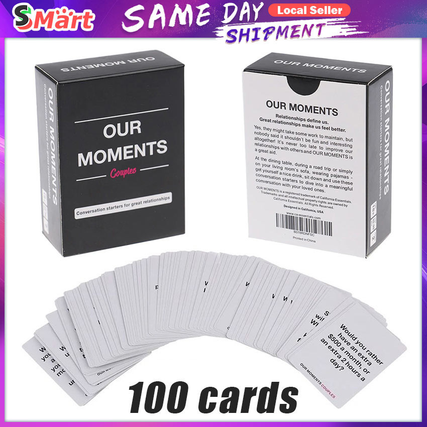 Our Moments Card Game Pack Couple 100 Thought Provoking Conversation ...