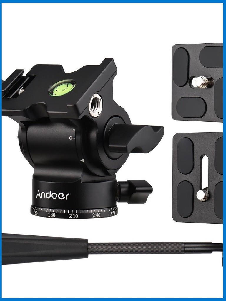 FLM Andoer Compact Camera Video Fluid Head Pan Tilt Tripod Head ...