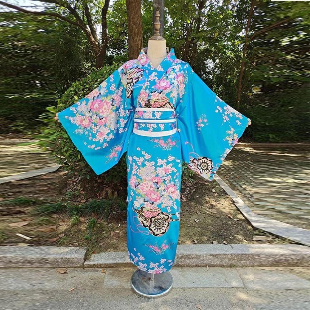 barbara eden dancing in a blue dress Lady Portrait Pattern Traditional Japanese Kimono  IDREAMMART