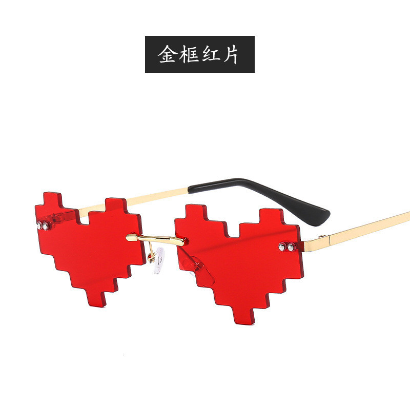 Unique Funny Frameless Mosaic Love Sunglasses 2024 Trendy Street INS