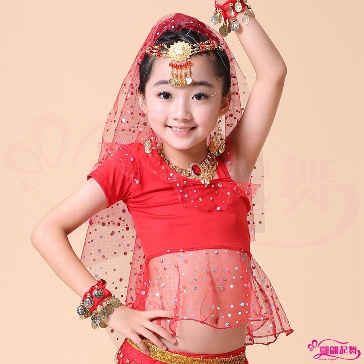 Kids Indian Dance Performance Costume Children Belly Dance Costume ...