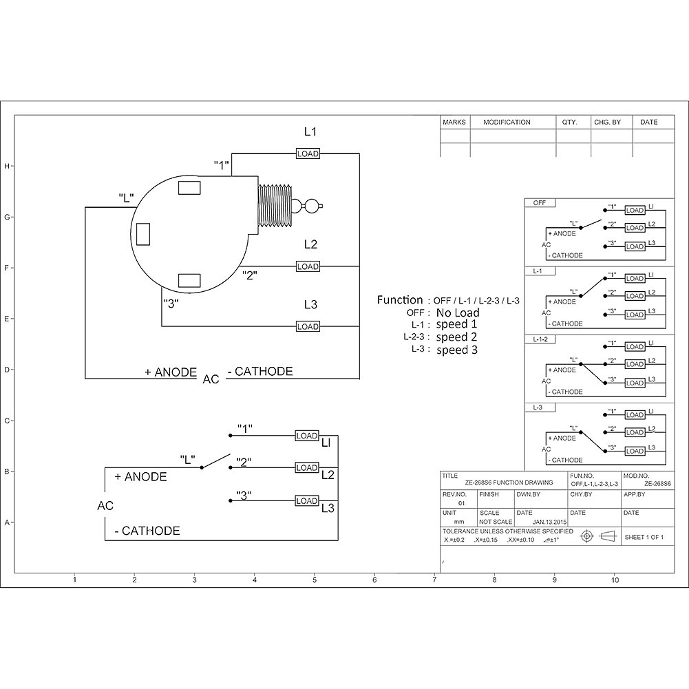 Fan Speed Control Switch Ceiling Fan Capacitor 5 Wire 250V Fan Pull ...