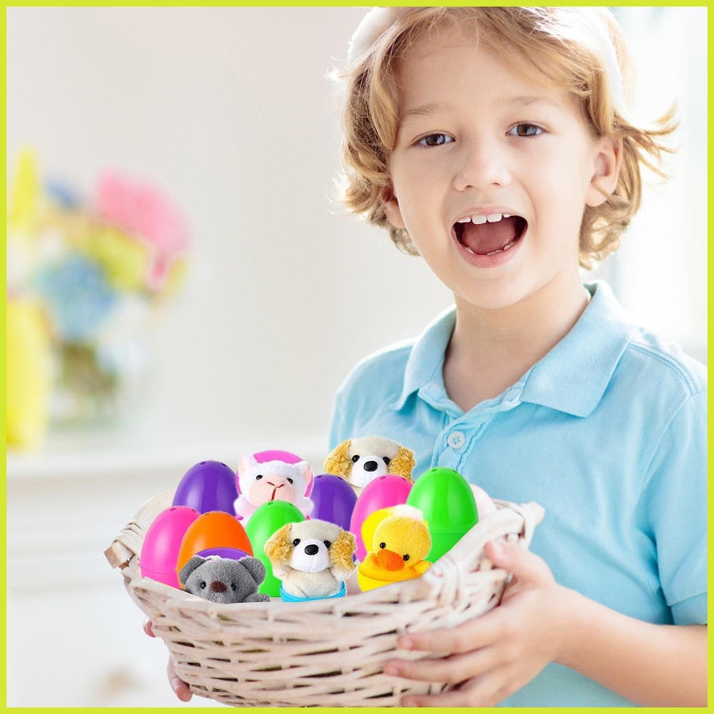 Pre filled easter eggs bulk 28 pieces key chain set stuffed animal
