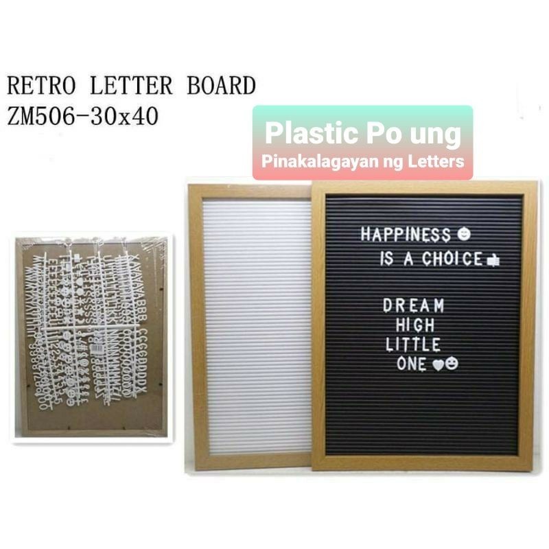 Wooden 30x40 Letter Board with Plastic Frame, Including Letters and ...