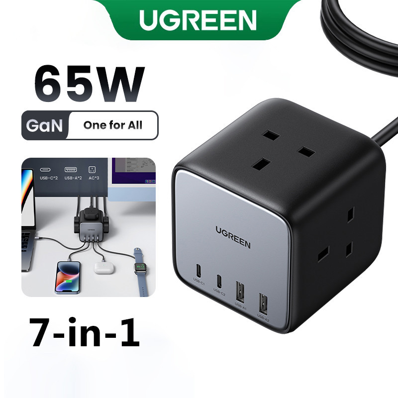 UGREEN 65W 30W Power Socket 7-in-1 USB C Power Strip 2 USB C 2 USB A 3 ...