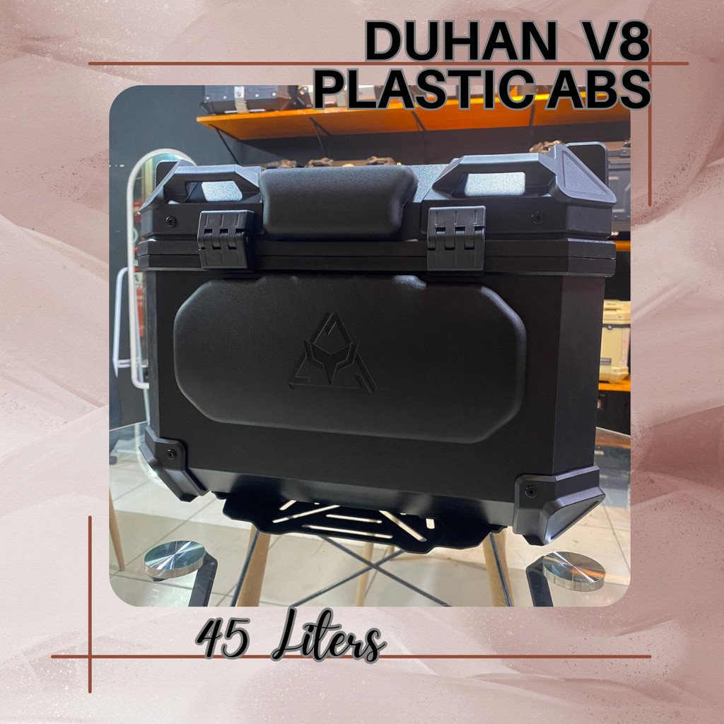 DUHAN V8 series plastic abs motorcycle top box with backrest black ...