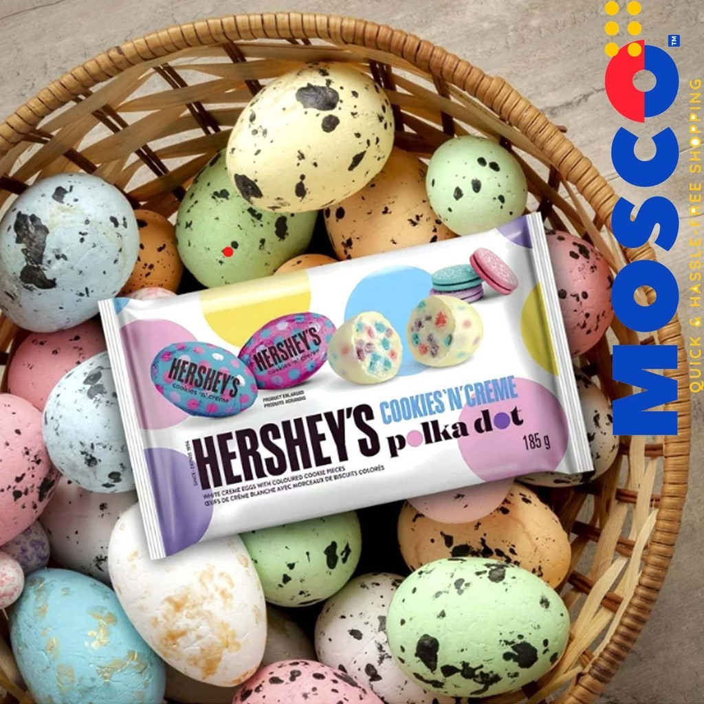 Hershey's Cookies 'N' Creme Polka Dot Candy Easter Eggs, 185g Shopee