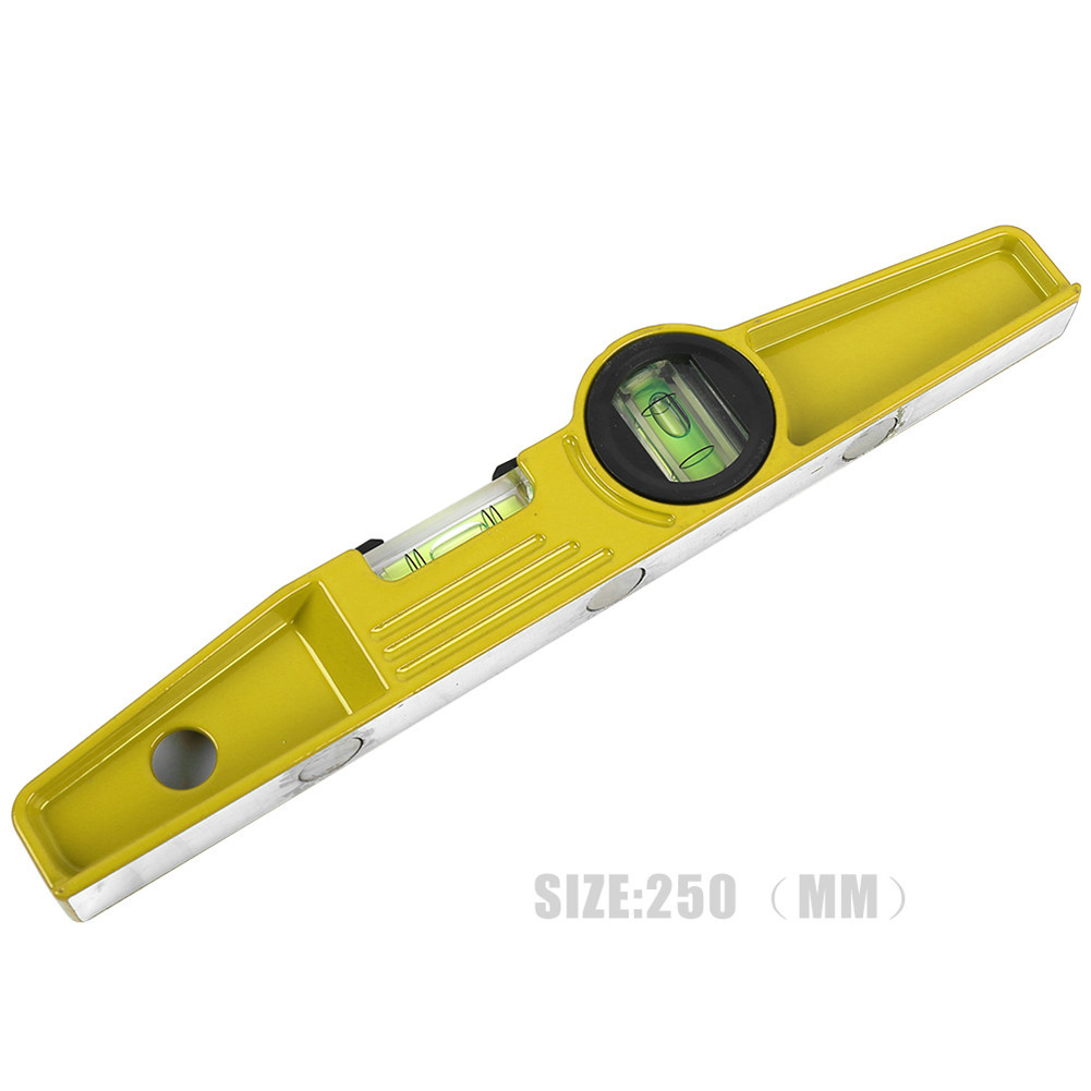 Two Lines Horizontal Ruler Aluminium Shell Portable Spirit Level Tool ...