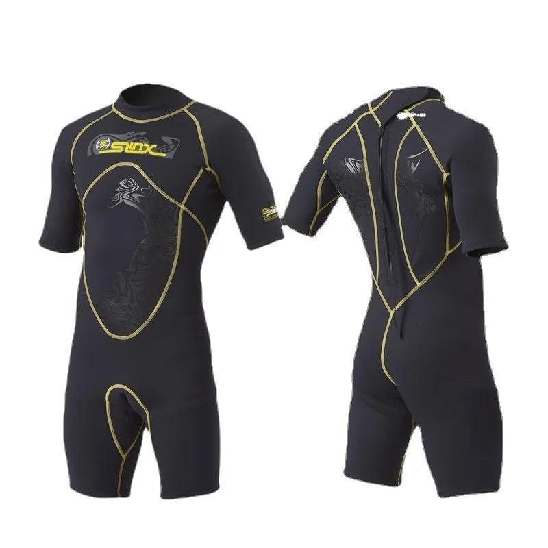 [Legend2] 3mm shorty wetsuit mens short sleeve surf wet suit for men kite jumpsuit kiteing