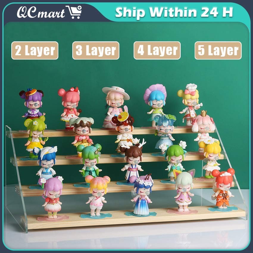 【Fast Shipment】 Acrylic Storage Display Rack Wooden Household Ladder ...