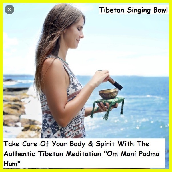 ♞Nepal Handmade Brass Tibet Buddha Chanting Bowl 12.5cm Chime Therapy