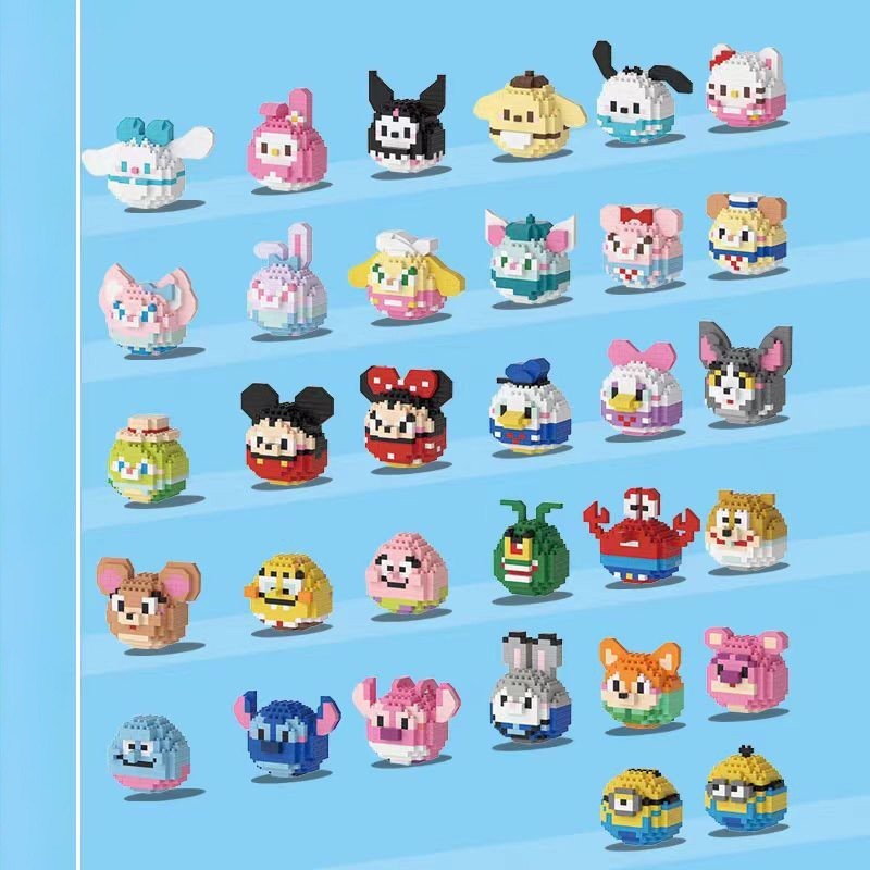 Mini Block DAMO EGG Building Blocks Cute Round Cartoon Character Block ...