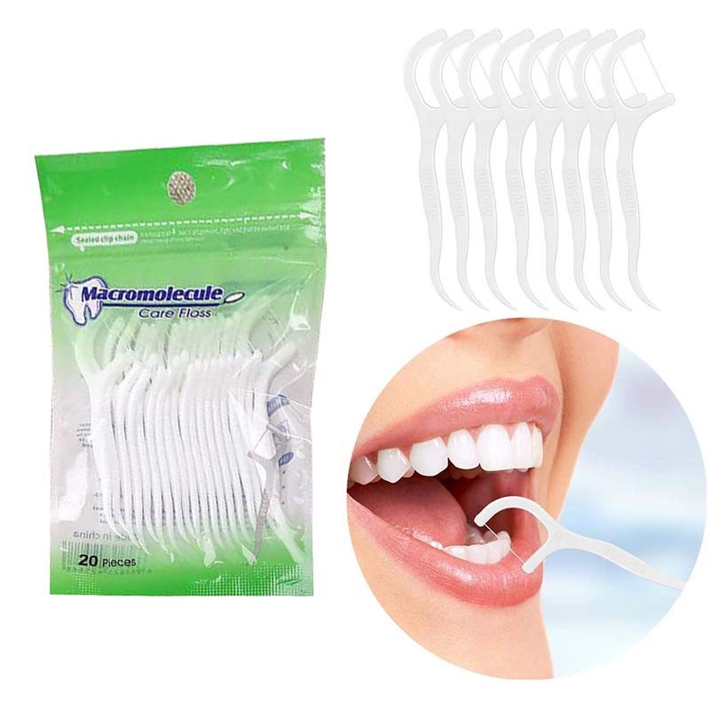 Plastic Dental Floss Stick Interdental Floss Tooth Picks Flat Dental ...