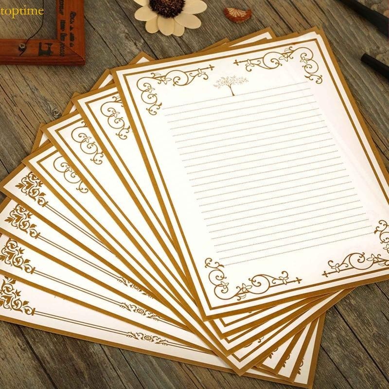 Top 8 Pcs Vintage Letter Papers Set Printable Letter Writing Paper ...