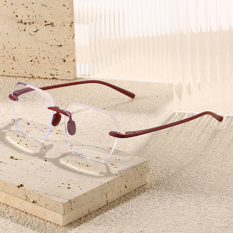 HS2159-4 1pc TR Squared Rimless Frame PC Temples Colorful Fashion ...