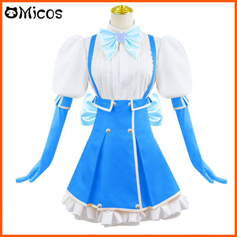 Minakami Sayo Cosplay Costume Weapon Wig Anime Mahou Shoujo Ni Akogarete Magia Baiser Blue Dress