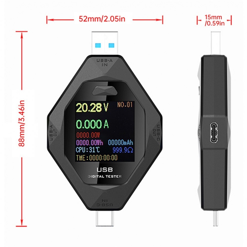 USB C Power Meter with Multi Function for Voltage and Current ...