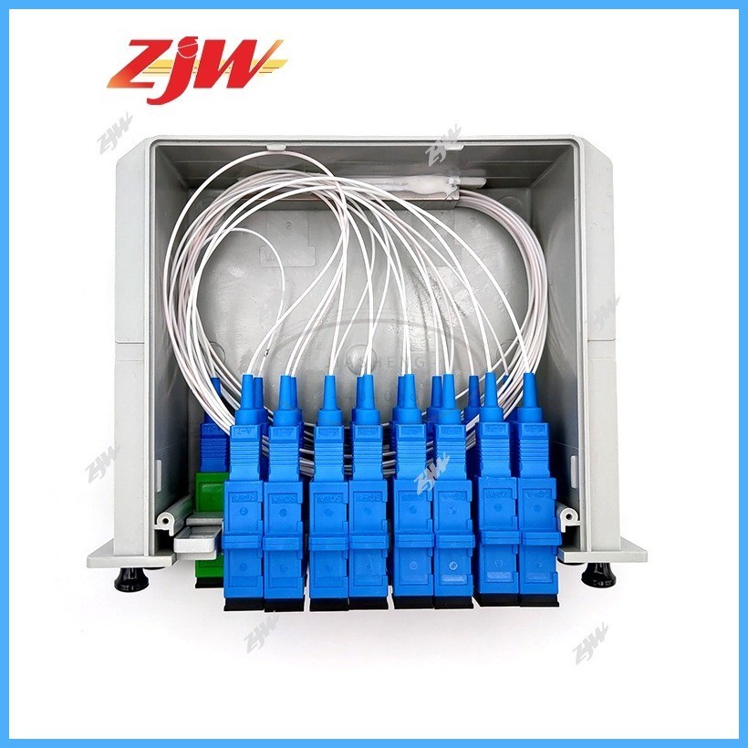 ZJW 1 2 4 8 16 SC UPC Optical Fiber Splitter Cassette Box Plug In