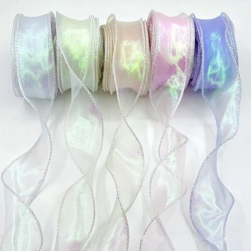4cm/9m Plain Fishtail Ribbon Yarn With Wavy Edge Wrap Flower Gift ...