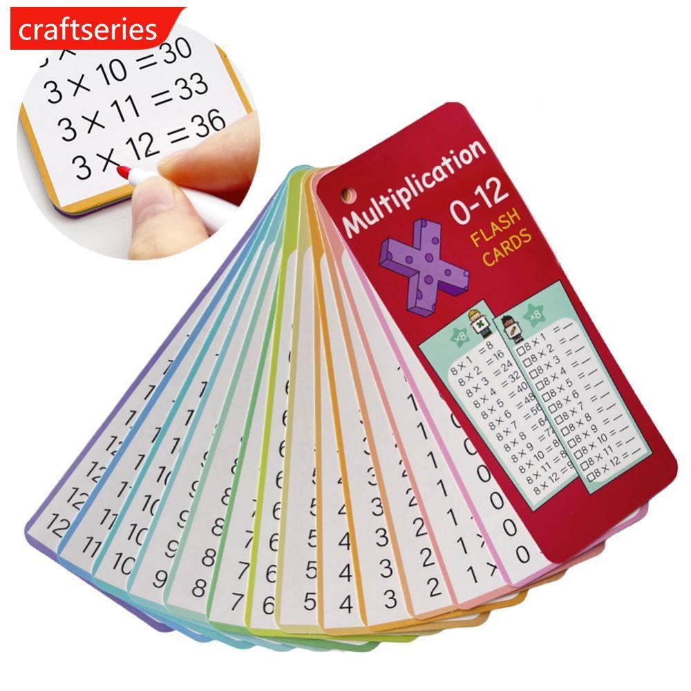 CRAFTSERIES 0-12 Times 14Pcs Table Cards Multiplication Charts Self ...