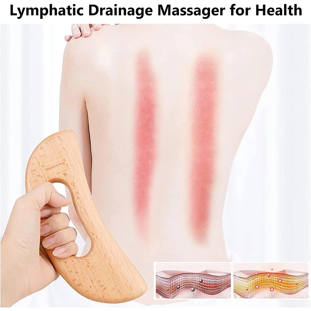 Wooden Cellulite Massager Body Guasha Tool Lymphatic Drainage Massager ...