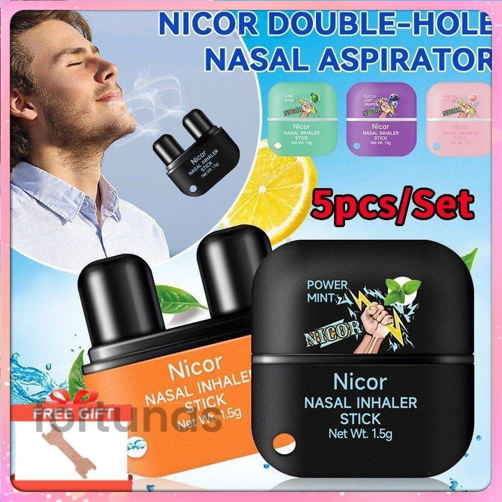 Nicor 2024 New Cleansing Nasal Herbal Box 5 Flavor Essential Oil Double ...