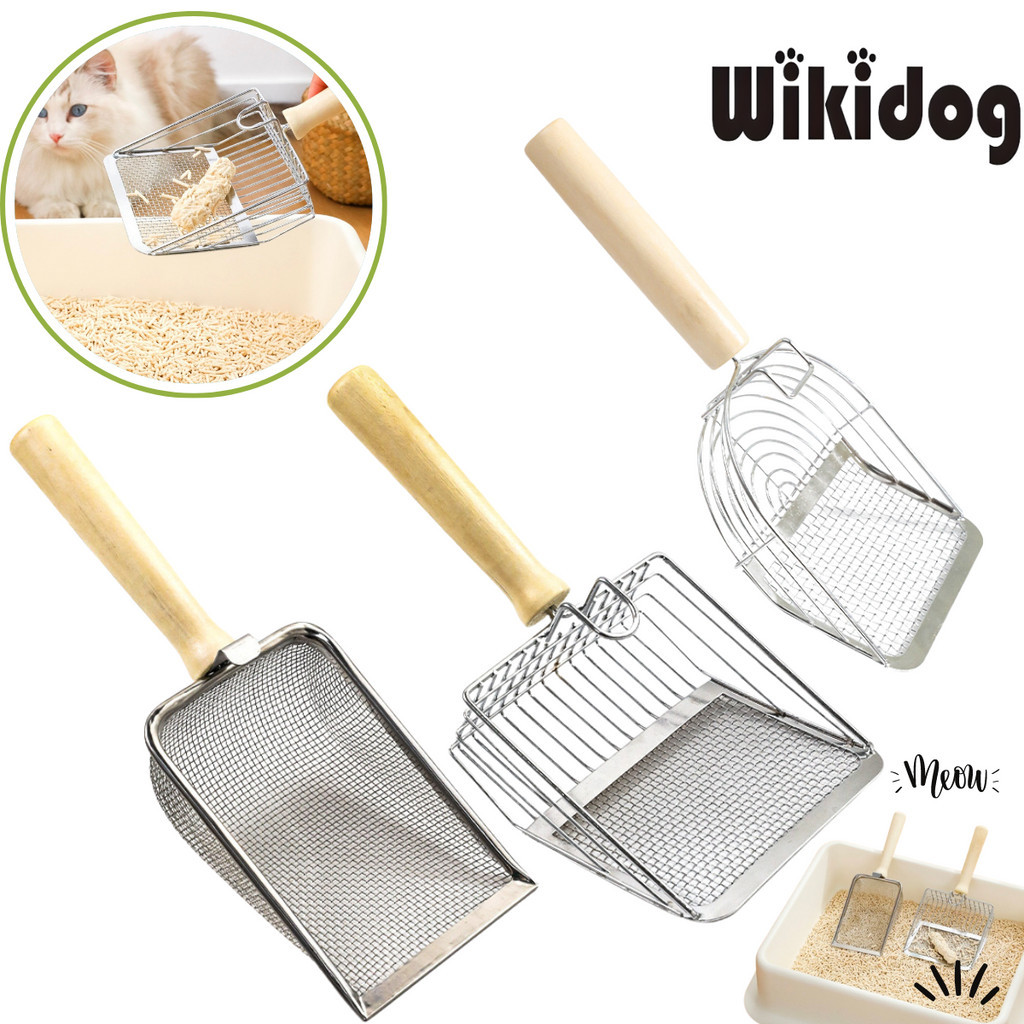 Stainless Steel Cat Poop Shovel With Wooden Handler Pet Pooper Scooper