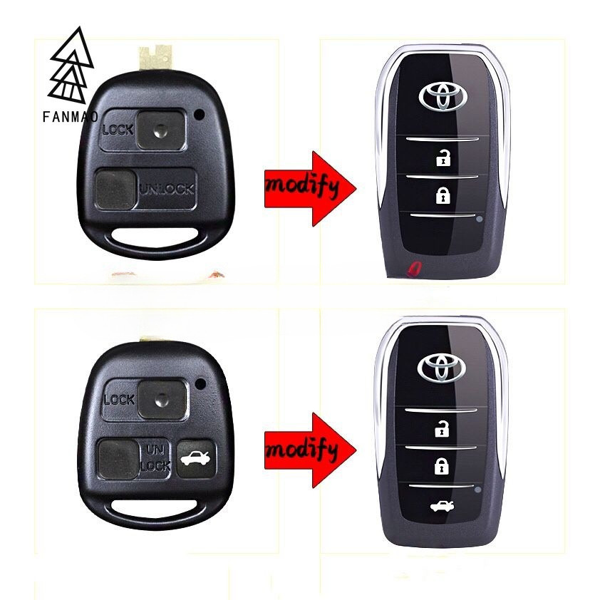 FANMAO Toyota modified flip 2/3 button key casing for replacing toyota ...