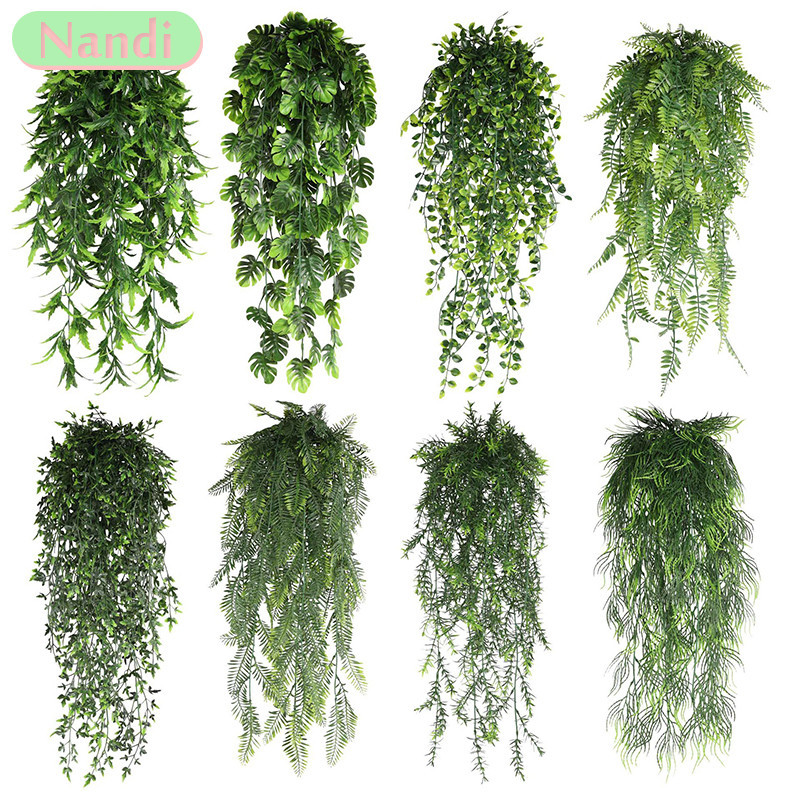 80CM Artificial Hanging Flower Plant False Rattan Willow Rattan Flower ...